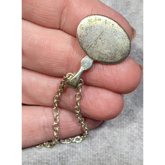 Whimsical Grey Faceted Cat Eye Glass Pendant Necklace With Rhinestone Accent - Picture 4 of 7